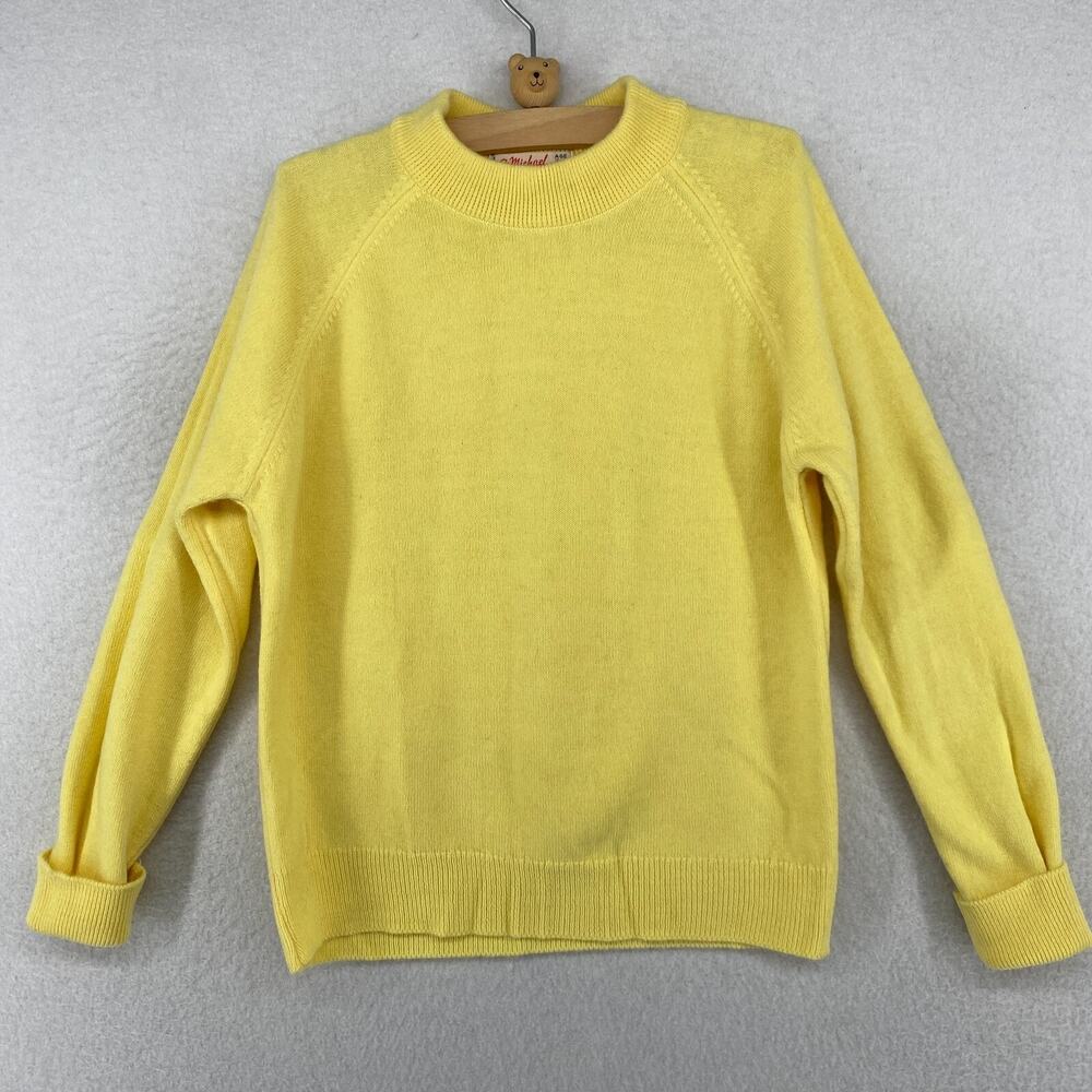 ST.MICHAEL Sweater Kids 7-8 Courtelle Crew Neck Jumper Pullover Butter Yellow